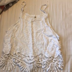 PacSun White crop tank top